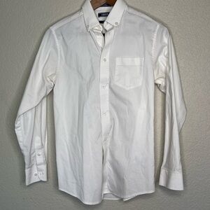 IZOD White Button-Down Dress Shirt One Front Pocket Boys Size 14/16